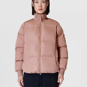 Sweaty Betty Womens Size 8 Dusty Pink Insulated Puffer Bomber Jacket